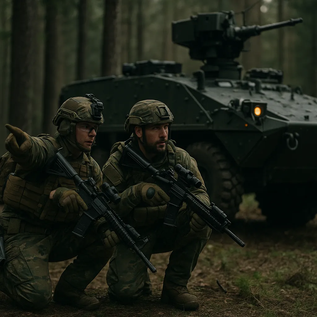 Armored reconnaissance vehicles advancing